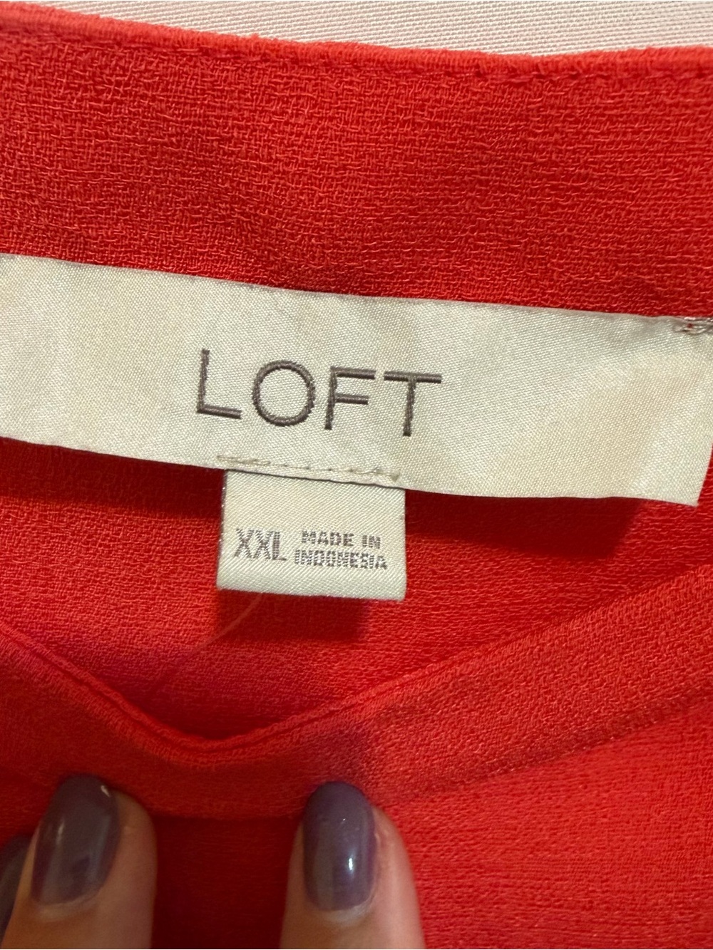 LOFT Bright Red Ruffle Hem Camisole - Picture 3 of 8